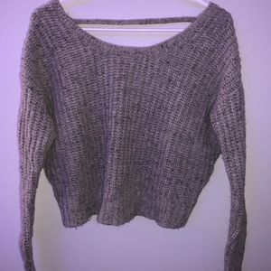 Grey Crossback Sweater
